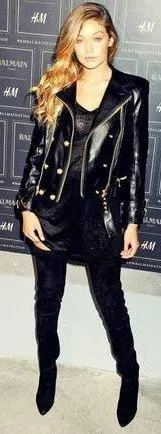 Double-Breasted Leather Jacket