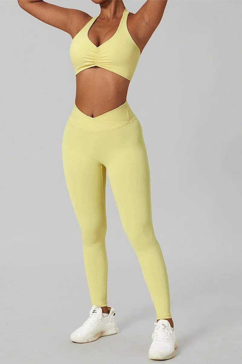GFIT® Yoga Set Women's Gym Tops High Waist Leggings