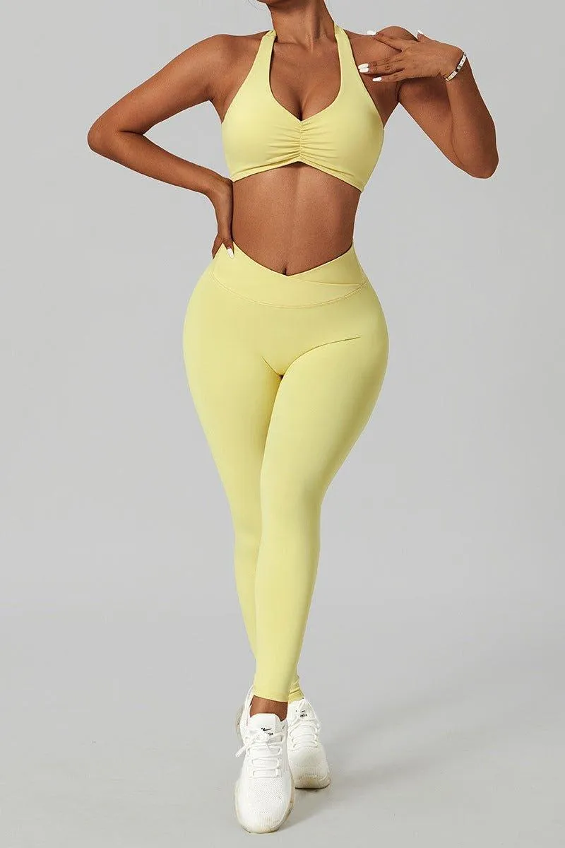GFIT® Yoga Set Women's Gym Tops High Waist Leggings