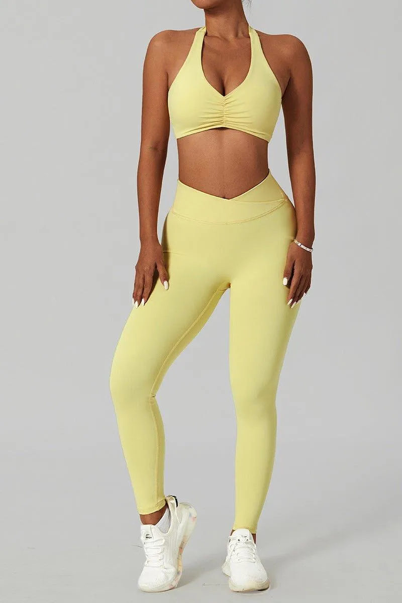 GFIT® Yoga Set Women's Gym Tops High Waist Leggings