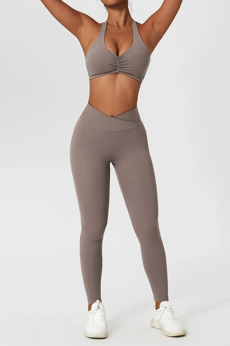 GFIT® Yoga Set Women's Gym Tops High Waist Leggings
