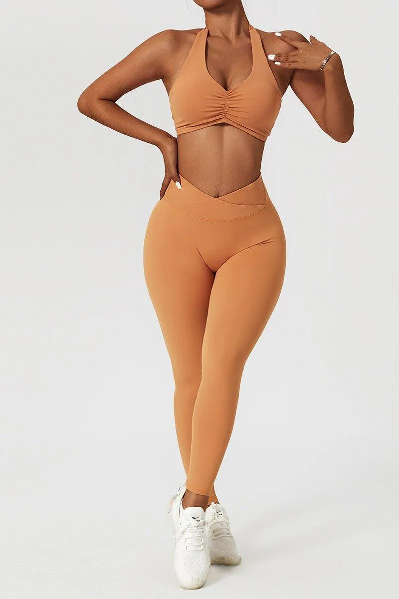GFIT® Yoga Set Women's Gym Tops High Waist Leggings