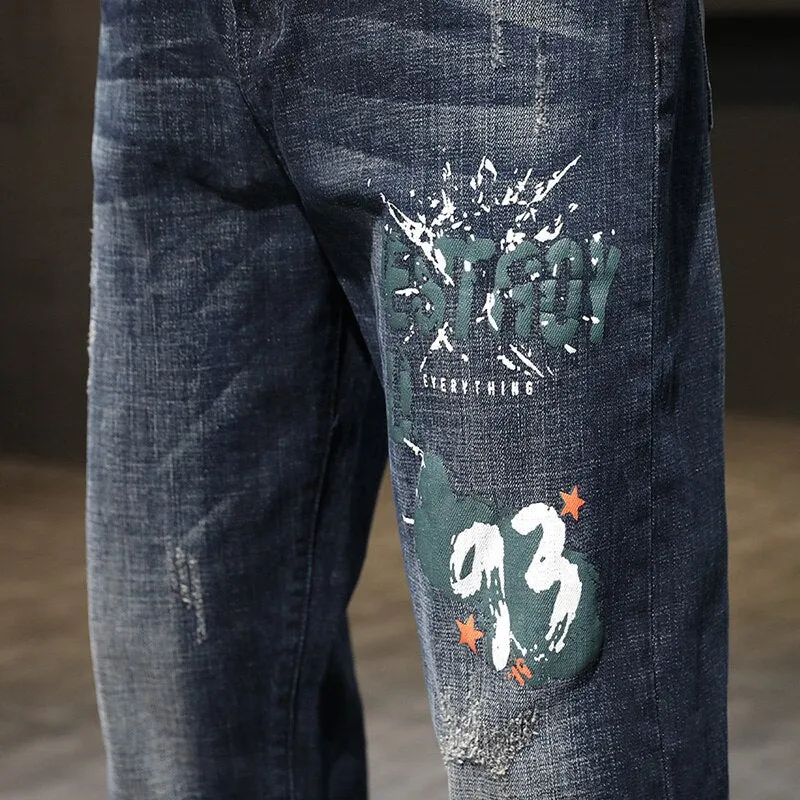 West Louis Streetwear Stretch Baggy Denim Jeans