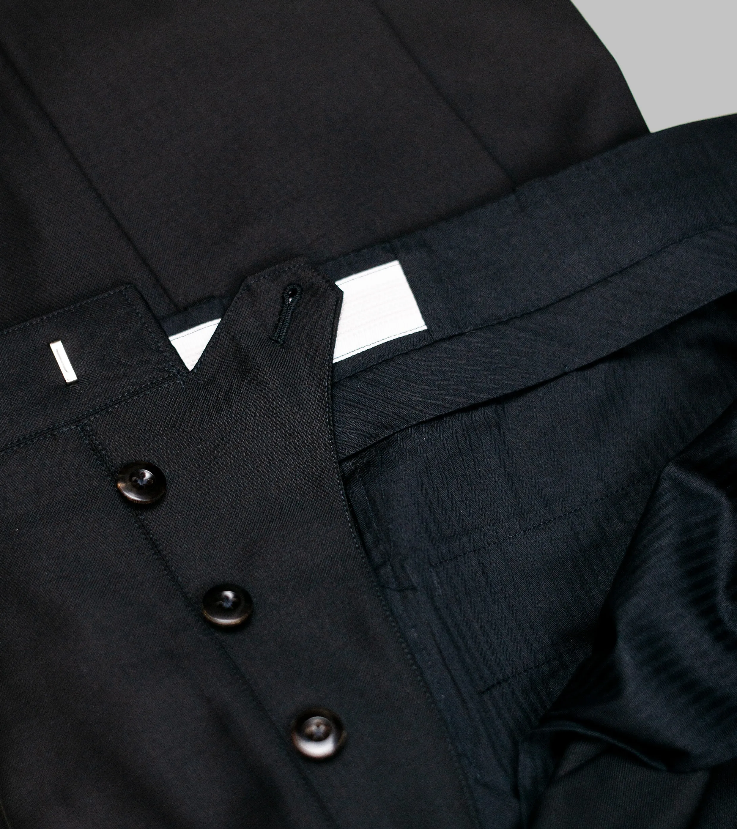 Wool Gabardine Winston Trousers Made-to-Order Black