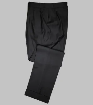 Wool Gabardine Winston Trousers Made-to-Order Black