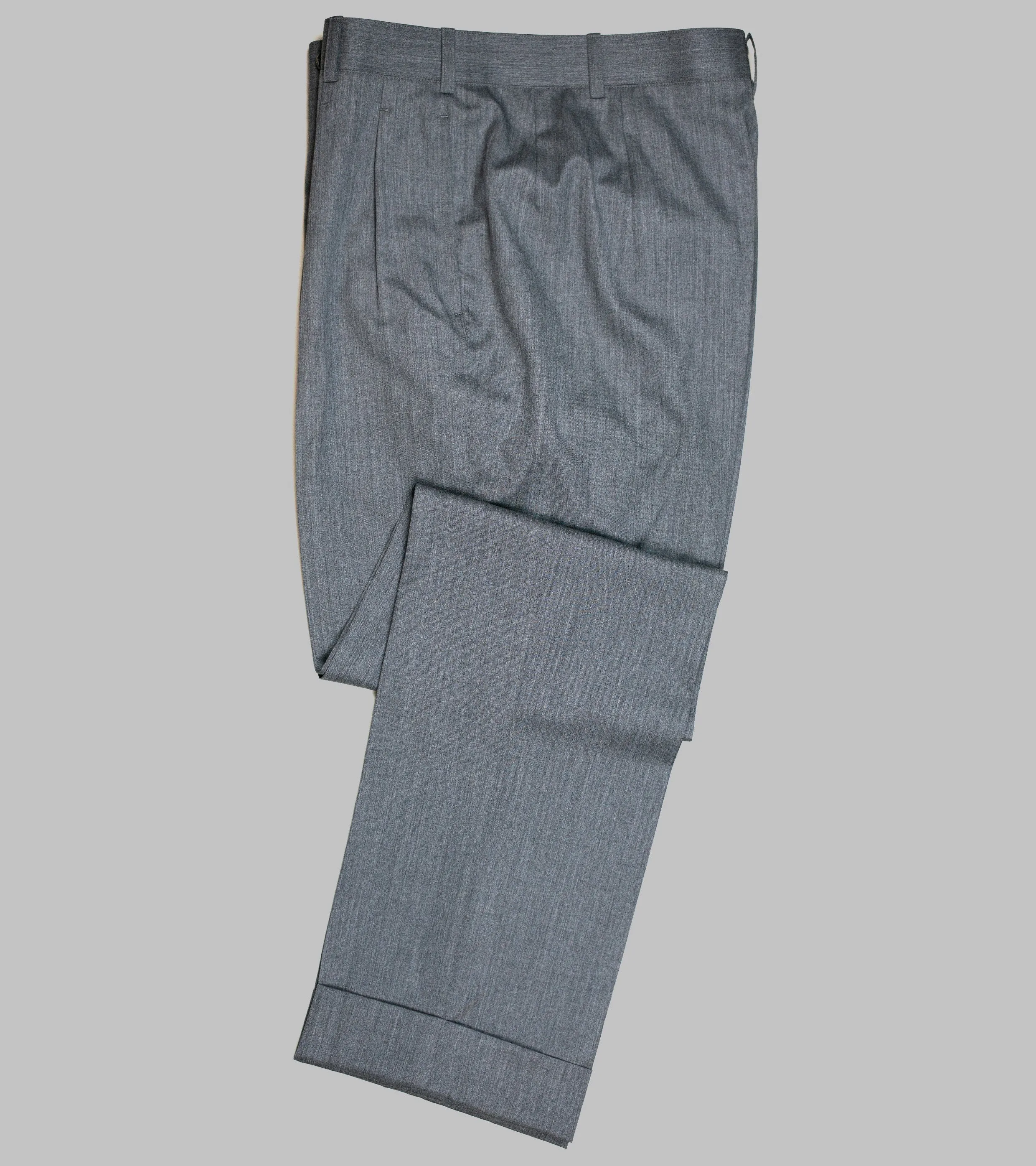 Wool Gabardine Winston Trousers Made-to-Order Charcoal