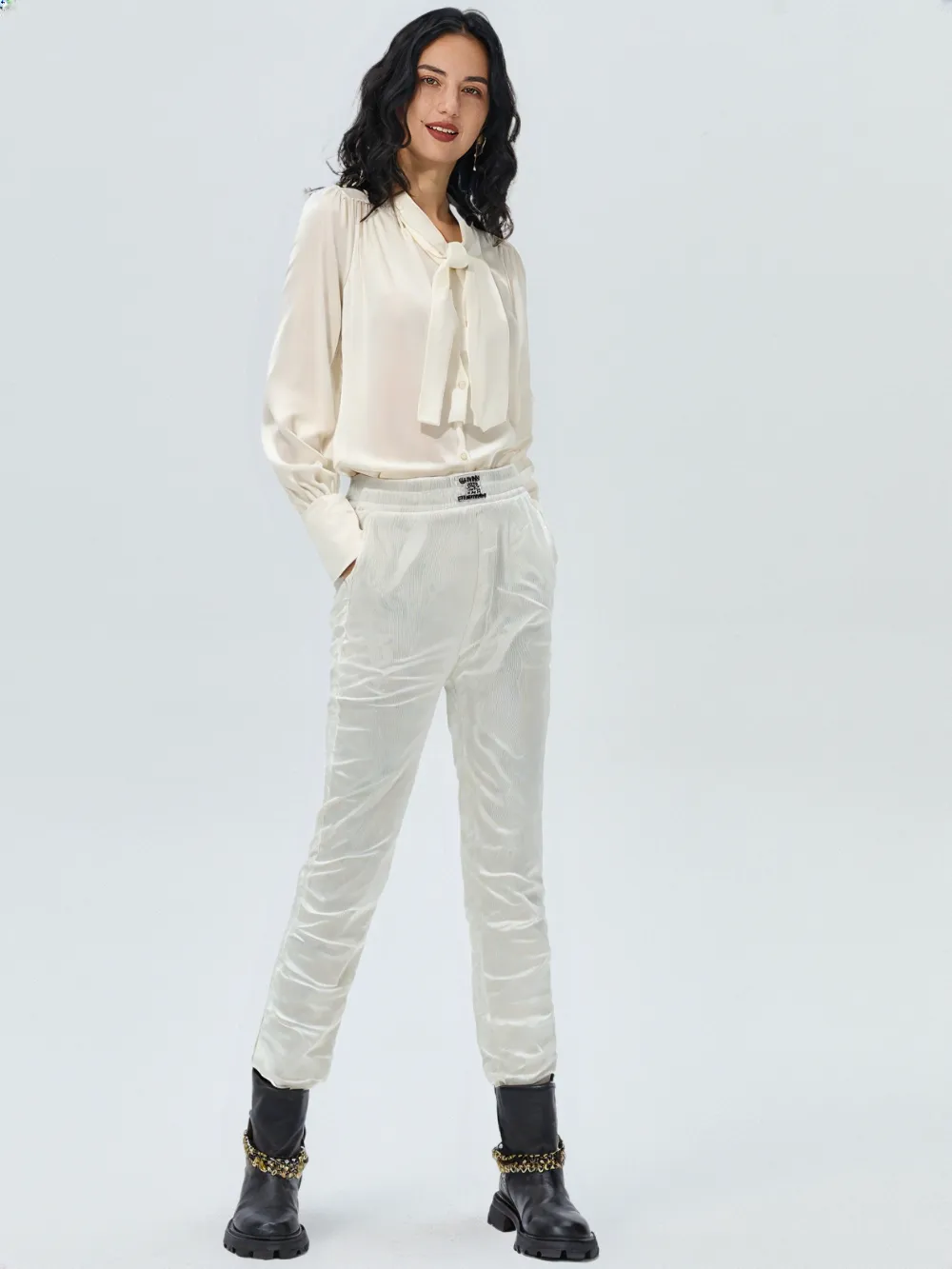 WPT25002 100% Polyester Corduroy Women's Sport Casual Pants